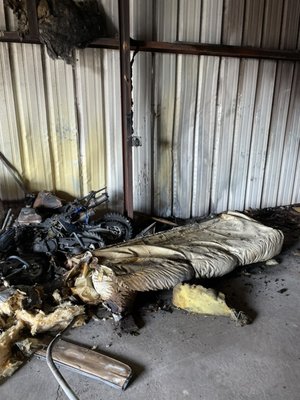 Burnt down camper/storage unit junk removal - I was called by a customer that needed some assistance with a junk removal from a burnt down camper that had burnt down next to a storage unit and burnt up a lot of his stuff.Along with the insulation in the roof. But we were able to get it cleaned out and looking brand new in a day. Customer was so pleased he was able to store his antique boats back in the storage. Burnt down camper/storage unit junk removal - I was called by a customer that needed some assistance with a junk removal from a burnt down camper that had burnt down next to a storage unit and burnt up a lot of his stuff.Along with the insulation in the roof. But we were able to get it cleaned out and looking brand new in a day. Customer was so pleased he was able to store his antique boats back in the storage.