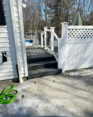 Double staircase - This remodel was done for an older lady, who tripped opening her door from the other side, so we made it safer for her Double staircase - This remodel was done for an older lady, who tripped opening her door from the other side, so we made it safer for her