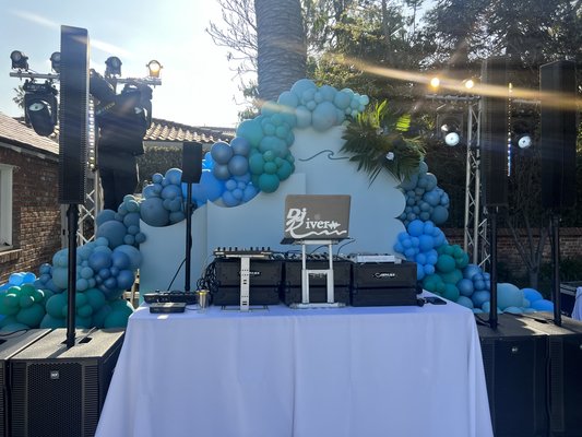 Blue Beach theme Bat Mitzvah - We did everything from invites, give aways, decor, flowers , custom everything you can think of and more. Bat Mitzvah parties allow the most creativity and design for all events. Contact us so we can help you!!