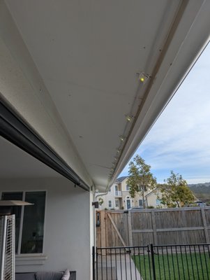 Govee Outside Light install - For this install we used a custom 3d printed mounting bracket that points the light back at the house. The results were amazing. Much more color on the walls when compared to neighbors who use the standard mounting methods. Call us for your free quote. Govee Outside Light install - For this install we used a custom 3d printed mounting bracket that points the light back at the house. The results were amazing. Much more color on the walls when compared to neighbors who use the standard mounting methods. Call us for your free quote.