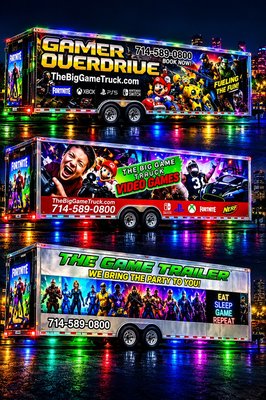 THE BIG GAME TRUCK COMBO PACKAGE - Take your party to the next level by combining our famous Game Truck with Nerf Battles, GellyBall, Foam Cannon Parties, or VR Experiences. More action, more fun, and one unforgettable event—all hosted by our professional Game Coaches! Perfect for birthdays, schools, churches, corporate events, and celebrations of all kinds.