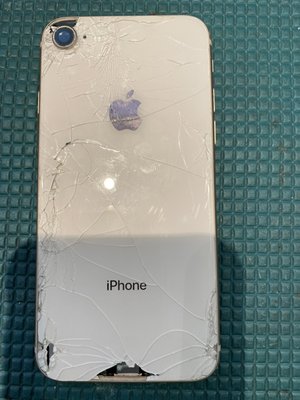 iPhone screen replacement - This is a before, and after photo of a customer’s iPhone 8 rear glass replacement with complete housing and frame. iPhone screen replacement - This is a before, and after photo of a customer’s iPhone 8 rear glass replacement with complete housing and frame.