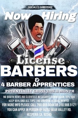 Hiring Barbers Who Wants to make over $100k a year - now looking to hire 20 Barbers Hiring Barbers Who Wants to make over $100k a year - now looking to hire 20 Barbers