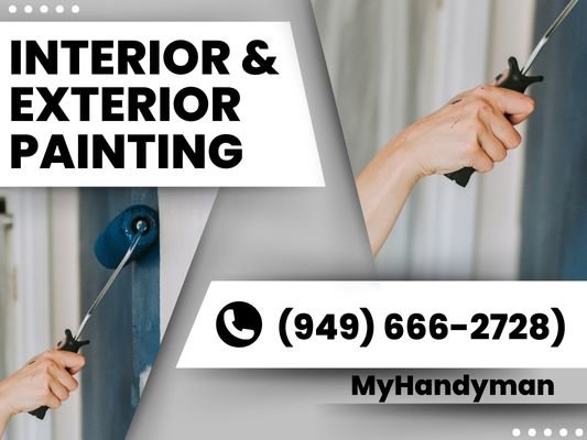 Interior & exterior painting - Transform your space with My Handyman's premier painting services! Interior or exterior, our skilled painters bring life to your walls. Order today for a vibrant home and save 10%! Interior & exterior painting - Transform your space with My Handyman's premier painting services! Interior or exterior, our skilled painters bring life to your walls. Order today for a vibrant home and save 10%!