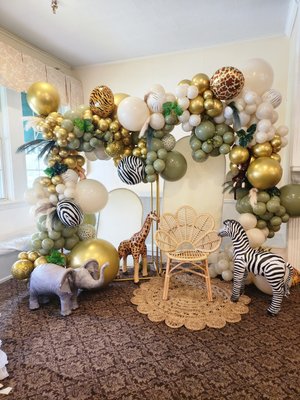 Jungle themed baby shower - Jungle themed baby shower. I used an array of colors and stuffed animals to bring out the jungle vibe. Jungle themed baby shower - Jungle themed baby shower. I used an array of colors and stuffed animals to bring out the jungle vibe.