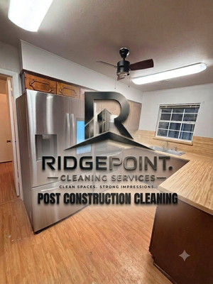Post Construction Cleaning - Transform your newly built or renovated property from a dusty worksite into a pristine, move-in-ready space with Ridgepoint Cleaning Services! After the contractors leave, fine dust, drywall residue, and debris are left behind. Our expert post-construction cleaning team handles the heavy lifting so your space looks immaculate.
What We Offer:
Detailed Debris & Dust Removal: Thorough dusting and wiping of all surfaces from ceilings down to baseboards, removing all lingering construction dust and fine particles.
Surface & Fixture Polishing: Detailed cleaning of windows (including tracks and frames), light fixtures, switch plates, and cabinetry inside and out.
Deep Floor Care: Sweeping, vacuuming, and mopping of all hard floors, tile, and carpets to pull out embedded grit and leftover materials.
Kitchen & Bathroom Sanitization: Polishing stainless steel appliances, sanitizing countertops, sinks, tubs, and showers to make sure everything sparkles.
Final Touch Readiness: Ensuring your property is completely spotless, fresh, and ready for final inspection, staging, or immediate occupancy.
Let us handle the mess so you can enjoy your finished project. Clean spaces. Strong impressions.
👉 Contact us today for a custom quote or to schedule your post-construction clean! Post Construction Cleaning - Transform your newly built or renovated property from a dusty worksite into a pristine, move-in-ready space with Ridgepoint Cleaning Services! After the contractors leave, fine dust, drywall residue, and debris are left behind. Our expert post-construction cleaning team handles the heavy lifting so your space looks immaculate.
What We Offer:
Detailed Debris & Dust Removal: Thorough dusting and wiping of all surfaces from ceilings down to baseboards, removing all lingering construction dust and fine particles.
Surface & Fixture Polishing: Detailed cleaning of windows (including tracks and frames), light fixtures, switch plates, and cabinetry inside and out.
Deep Floor Care: Sweeping, vacuuming, and mopping of all hard floors, tile, and carpets to pull out embedded grit and leftover materials.
Kitchen & Bathroom Sanitization: Polishing stainless steel appliances, sanitizing countertops, sinks, tubs, and showers to make sure everything sparkles.
Final Touch Readiness: Ensuring your property is completely spotless, fresh, and ready for final inspection, staging, or immediate occupancy.
Let us handle the mess so you can enjoy your finished project. Clean spaces. Strong impressions.
👉 Contact us today for a custom quote or to schedule your post-construction clean!