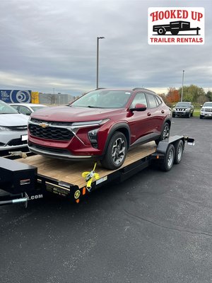 Car hauler in action - Our customer needed to take there car to the dealer but didn’t want to use a tow truck service. They utilized our 20 foot car hauler with contactless pic up and drop off
