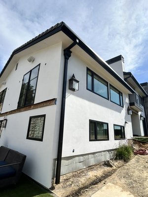Modern Look Remodel - Million dollar remodel.
Seamless 5” box gutter with 3x4 smooth downspouts.
Decorative leaderheads around home. Modern Look Remodel - Million dollar remodel.
Seamless 5” box gutter with 3x4 smooth downspouts.
Decorative leaderheads around home.