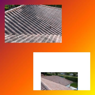 Roof soft wash, before and after , - This project was done at Margate fl, the client request full roof pressure wash .