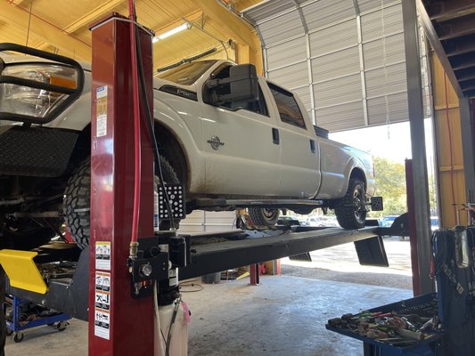 4 Wheel Alignment - Realigning this truck back to a normalized driving state. Doing this insures there will be no more drastic pulling whether its to the left tor right. 4 Wheel Alignment - Realigning this truck back to a normalized driving state. Doing this insures there will be no more drastic pulling whether its to the left tor right.