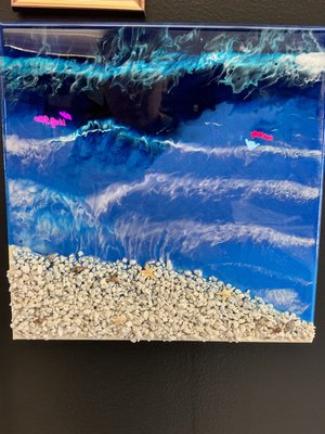 Resin Art - Build your own beach in our instructor-led experience where we walk you through creating your very own resin beach scene with real rocks, shells, starfish, sand dollars and more!