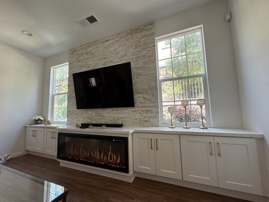 Fireplace Design & Build - 04.21.26 - ZIP: 92010 - Adding electrical fireplace to living room with built-in design Fireplace Design & Build - 04.21.26 - ZIP: 92010 - Adding electrical fireplace to living room with built-in design