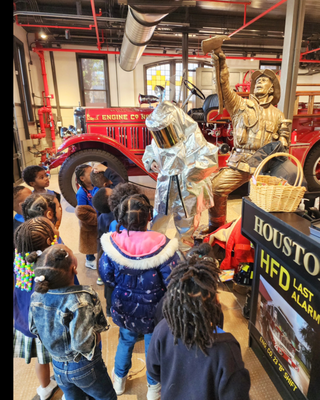 Field Trips and Tours - Listed below are activities that may be featured on your tour. 
​​​
Tour of the Houston Fire Museum highlighting Historic Station No. 7 and description of what it was like to live and fight fires in 1899.
Horse-drawn apparatus, 1934 American LaFrance fire truck, original fire poles, bronze firefighter statue, hands on experiences with historic fire equipment and turnout gear.
"Be Cool About Fire Safety" video.
Bucket Brigade showcasing the "old fashioned" way of fighting fires.
Stop Drop and Roll activity.
Obstacle course and movement activities highlighting the physical attributes needed to be a firefighter.
Fire extinguisher activity.
Fall and crawl activity highlighting staying down low from smoke
An opportunity to slide down a child-size fire pole.
​​
Interactive field trips are ideal for children ages 4 through 1st grade. ​

​
Tours for Adults:​
​
The Museum’s most important artifact is its historic home “Old 7’s.” Built in 1899, it is the oldest fire station still standing in Houston. The Museum reopened a year ago after a four year period of preservation. Your group will enjoy touring the beautifully restored icon.
 
Tours include the history of the building and firefighting in Houston. It will be a great trip down memory lane as you hear about horse-drawn apparatus, call boxes, and fire marks to name a few.