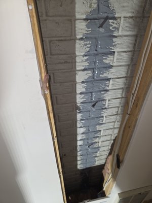 An example of a Epoxy injection with Carbon fiber grids. - This customer had a few common shrinkage cracks that were leaking but this one had some concerns. I ended up using Epoxy injection and carbon fiber grids to weld this corner together.