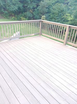 Power Washed / Stained Deck - Before and after photos of an untreated deck that we had power washed and then stained using a semi-transparent solution. Power Washed / Stained Deck - Before and after photos of an untreated deck that we had power washed and then stained using a semi-transparent solution.