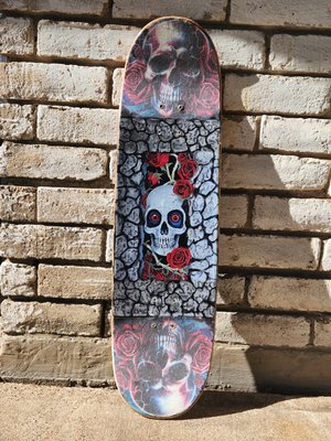 Custom skateboard deck - I fully customize a new deck to your specifications. I will do top and bottom of deck, add grip tape. If you want wheels they are extra. Custom skateboard deck - I fully customize a new deck to your specifications. I will do top and bottom of deck, add grip tape. If you want wheels they are extra.