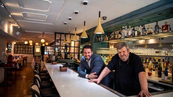 Sandro's Restaurant UES - For Sandro's new location, we textured many of his walls with pearl and off white glazes. It turned out beautifully. We also painted and white washed his back bar and bar face for aging purposes. I love this restaurant so much! Thanks Sandro!