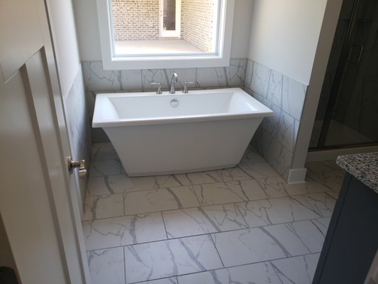 Bathroom install - This bathroom was installed in a new construction. Bathroom install - This bathroom was installed in a new construction.