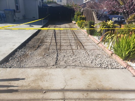 This is hardscaping work - This is a broom finish concrete project. This is hardscaping work - This is a broom finish concrete project.