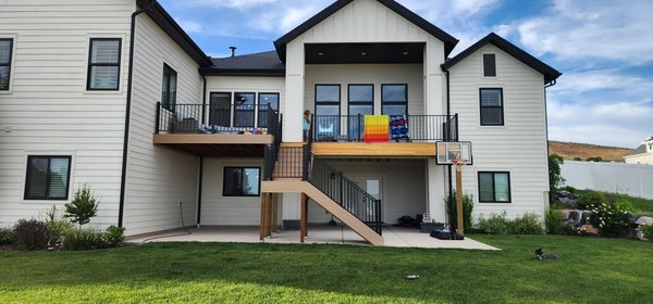 Deck Addition in Eagle Mountain - This deck was added to expand the existing small deck owner wanted stairs going to the backyard Deck Addition in Eagle Mountain - This deck was added to expand the existing small deck owner wanted stairs going to the backyard