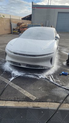 2022 Lucid Air Grand Touring - This Lucid Air came in with some mileage on clock and it's fair share of swirls and scratches on the finish. Our team paint corrected the vehicle using multiple steps and multiple pads / polishes. Once everything was looking perfect, we then applied STEK's DYNOshield Paint Protection Film to the Hood, Front Bumper, Fenders, Side Mirrors, Headlights, and Foglights. 

Everything was done with attention to detail and the installation is completely invisible with no lines and seams showing. We then topped everything off with Gtechniq coatings to keep car maintenance easy for the client and also to prolong the life of the PPF as well.