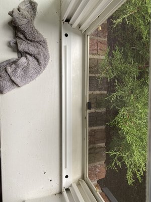 Window sill clean - This customer gets their windows done once a year in the summer.