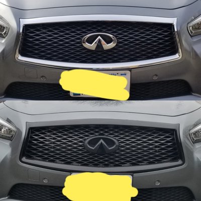 chrome delete - Infiniti Q50s full chrome delete package with badges and spoiler included chrome delete - Infiniti Q50s full chrome delete package with badges and spoiler included