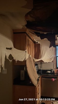 Water Damage Flood Cleanup - This was a severe flood to a house that destroyed the kitchen and all of the house downstairs.  The customer contacted us on a Sunday and we were there in 1 hour.  These pictures show the before where the kitchen was destroyed and the final picture of a new kitchen.
