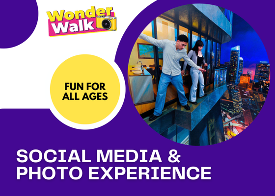Social Media & Photo Experience - Capture unforgettable photos and videos at WonderWalk Hollywood's immersive attractions. From optical illusions to larger-than-life exhibits, every room is designed to create unique content for Instagram, TikTok, and special memories with friends and family. Social Media & Photo Experience - Capture unforgettable photos and videos at WonderWalk Hollywood's immersive attractions. From optical illusions to larger-than-life exhibits, every room is designed to create unique content for Instagram, TikTok, and special memories with friends and family.