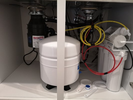 Reverse Osmosis Water Filter Installation - Our team installed a Reverse Osmosis Water Filter with faucet. Reverse Osmosis Water Filter Installation - Our team installed a Reverse Osmosis Water Filter with faucet.