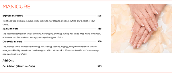 Services - List of services Services - List of services