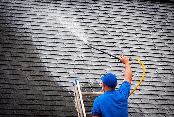 Roof Cleaning - A Roof Wash Consist of an application that will kill and clean all organic growth from the roof without using any high pressure. The green moss/patches or black streaks/haze will go away. Results are almost instantaneos however it still takes at least a month or two to fully clean and kill everything from the roof so give it time to do its process! Roof Cleaning - A Roof Wash Consist of an application that will kill and clean all organic growth from the roof without using any high pressure. The green moss/patches or black streaks/haze will go away. Results are almost instantaneos however it still takes at least a month or two to fully clean and kill everything from the roof so give it time to do its process!