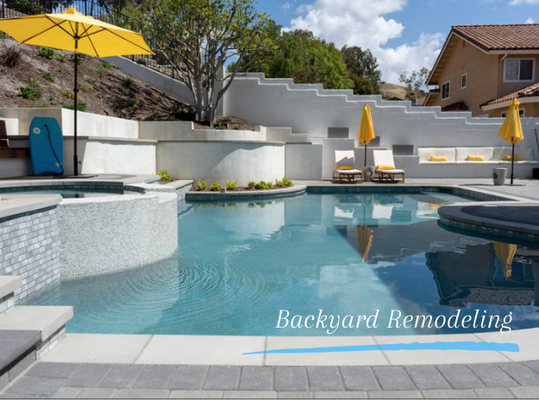 BACK YARD REMODELING MINI PEBBLE - Complete back yard remodeling, new plumbing with a modern style pool coping, beautiful pavers, nice mini pebble, amazing gazebo, touch of modern with a pipe bench wood. BACK YARD REMODELING MINI PEBBLE - Complete back yard remodeling, new plumbing with a modern style pool coping, beautiful pavers, nice mini pebble, amazing gazebo, touch of modern with a pipe bench wood.