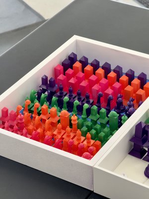 Board Game Prototype - This project exhibits our capabilities to take an idea to finished prototype. We leveraged CAD design, resin 3d printing, and air-brush post processing to achieve an amazing and usable product.