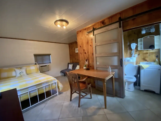 Lemon Room B - You won’t want to leave this charming, one-of-a-kind place. Room B at the Iconic Lemon House Inn. This property has all the amenities you would expect along with some extra surprises! Free parking and WI-FI, TV, refrigerator, microwave and coffee. Take in the views of the Sierra from your front porch. Outdoor shared bbq, dining and fire pit area. Take selfies with the Iconic Lemon house, Giant Ant and Dinosaur! Fun for the whole family. Centrally located near Death Valley and Mt. Whitney!
This Lemon Room B has a new A/C & heating system, queen-size bed and a full-size futon sofa, microwave, refrigerator, table, private bathroom, iron, coffee maker, coffee, milk, popcorn, oatmeal, free Wi-Fi, a smart TV (with Disney+, HBO Max, Hulu, Netflix, Amazon Prime Video and Roku), toilet paper, towels, tissue paper, candy, water, body wash, shampoo, conditioner and hand sanitizer
Call to book your stay today and take part in this unique experience!
You can also book online here: https://www.airbnb.com/rooms/51668131?source_impression_id=p3_1694491608_Zun1jyFfuZ3CeuyJ Lemon Room B - You won’t want to leave this charming, one-of-a-kind place. Room B at the Iconic Lemon House Inn. This property has all the amenities you would expect along with some extra surprises! Free parking and WI-FI, TV, refrigerator, microwave and coffee. Take in the views of the Sierra from your front porch. Outdoor shared bbq, dining and fire pit area. Take selfies with the Iconic Lemon house, Giant Ant and Dinosaur! Fun for the whole family. Centrally located near Death Valley and Mt. Whitney!
This Lemon Room B has a new A/C & heating system, queen-size bed and a full-size futon sofa, microwave, refrigerator, table, private bathroom, iron, coffee maker, coffee, milk, popcorn, oatmeal, free Wi-Fi, a smart TV (with Disney+, HBO Max, Hulu, Netflix, Amazon Prime Video and Roku), toilet paper, towels, tissue paper, candy, water, body wash, shampoo, conditioner and hand sanitizer
Call to book your stay today and take part in this unique experience!
You can also book online here: https://www.airbnb.com/rooms/51668131?source_impression_id=p3_1694491608_Zun1jyFfuZ3CeuyJ