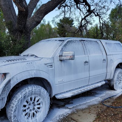Complete Exterior/Interior detail - This truck was caked with mud from top to bottom on the inside and out. I was able to get this truck looking great again with no polishing or paint correction needed. Just a complete detail. Complete Exterior/Interior detail - This truck was caked with mud from top to bottom on the inside and out. I was able to get this truck looking great again with no polishing or paint correction needed. Just a complete detail.