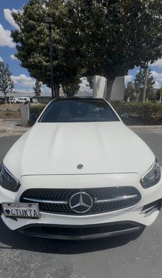 Mercedes E350 had front windshield exterior done in Xpel Windshield Protection film - Mercedes E350 had front windshield exterior done in Xpel Windshield Protection film to help protect from road debris.