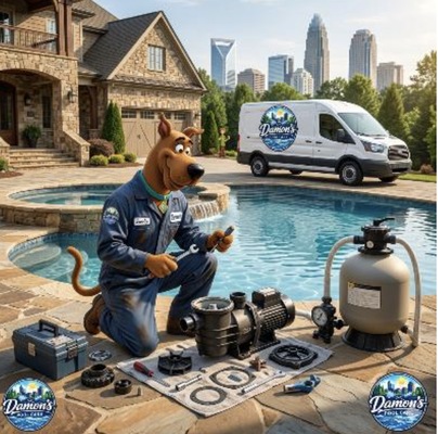 Trusted Pool Repairs in Charlotte, NC and Surrounding Areas - Keeping your swimming pool in good condition requires reliable equipment and regular maintenance. However, when pool equipment stops working properly, water quality and circulation can quickly suffer. Therefore, professional Pool Repairs are important for keeping your swimming pool safe, clean, and ready to enjoy.

At Damon’s Pool Care, we provide dependable Pool Repairs for homeowners in Charlotte, NC and surrounding areas. In addition, our experienced technicians diagnose problems quickly and deliver repair solutions designed to restore proper system performance.

Whether you need Pool Filter Repair, Pool Heater Repair, Pool Pump Repair, or Spa Repair, our team provides professional service tailored to the needs of residential pools in the Charlotte area. As a result, homeowners can enjoy cleaner water, better circulation, and improved equipment reliability throughout the year.

Pool Filter Repair:
Your pool filter removes dirt, debris, pollen, and contaminants from the water every day. However, damaged or clogged filters can reduce circulation and affect water clarity. Therefore, timely Pool Filter Repair is important for maintaining clean and balanced pool water.

At Damon’s Pool Care, we repair cartridge filters, sand filters, and DE filtration systems. Furthermore, our technicians diagnose pressure problems, leaks, damaged filter components, and poor circulation issues.

Pool Heater Repair:
A properly working heater helps homeowners enjoy swimming during cooler weather and changing temperatures. However, heater issues can quickly reduce comfort and system efficiency.

Our Pool Heater Repair services help resolve common problems such as ignition failures, inconsistent heating, temperature control issues, and equipment shutdowns. In addition, our technicians service gas heaters, electric heaters, and heat pump systems for residential pools and spas.

Because heating systems work hard throughout the year, professional Pool Repairs help improve performance and extend equipment life.

Pool Pump Repair:
The pool pump is responsible for moving water through the filtration and circulation system. Consequently, pump problems can affect water quality, circulation, and equipment performance.

At Damon’s Pool Care, we provide Pool Pump Repair for leaking pumps, noisy motors, weak water flow, air leaks, and circulation issues. Furthermore, our technicians service variable-speed pumps and standard pool pump systems.

Because water circulation is important for maintaining balanced water, reliable Pool Repairs help keep your pool cleaner and operating efficiently.

Spa Repair:
A working spa creates a relaxing and enjoyable outdoor environment. However, equipment problems can affect heating, circulation, and water quality. Therefore, professional Spa Repair helps restore comfort and reliable operation.

Our technicians repair spa heaters, jets, pumps, circulation systems, and control components for standalone spas and attached spa systems. In addition, we provide dependable troubleshooting and repair solutions designed for long-term performance.

With professional Pool Repairs and spa service, homeowners can enjoy cleaner water and dependable comfort throughout the year.

Because proper filtration supports healthier water, professional Pool Repairs help improve filtration performance and reduce unnecessary equipment strain.