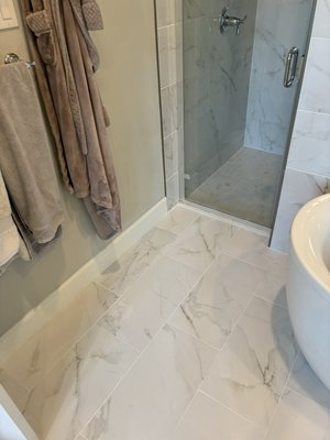 Grout renewal - This was a complete grout renewal. Cut out existing grout and replace with new grout