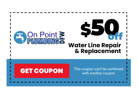 $50 off Water Line Repair & Replacement in Colleyville, Southlake, Grapevine, Keller, Arlington, Forth Worth, and Flower Mound - Have you noticed that your water pressure has decreased, or maybe you are hearing a humming noise when the water is running? These are signs of a water leak in your home. Water leaks need to get repaired quickly to avoid major damage. Give us a call today if you have noticed either of these issues
$50 off Water Line Repair & Replacement in Colleyville, Southlake, Grapevine, Keller, Arlington, Forth Worth, and Flower Mound $50 off Water Line Repair & Replacement in Colleyville, Southlake, Grapevine, Keller, Arlington, Forth Worth, and Flower Mound - Have you noticed that your water pressure has decreased, or maybe you are hearing a humming noise when the water is running? These are signs of a water leak in your home. Water leaks need to get repaired quickly to avoid major damage. Give us a call today if you have noticed either of these issues
$50 off Water Line Repair & Replacement in Colleyville, Southlake, Grapevine, Keller, Arlington, Forth Worth, and Flower Mound