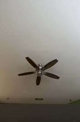 Ceiling Fan Replacement – Bedroom & Office - Replacement of two ceiling fans in an upstairs bedroom and a downstairs office, using new fans supplied by the homeowner. Service includes removal of the existing fans, installation of the new units, and testing of fan and light operation. Ceiling Fan Replacement – Bedroom & Office - Replacement of two ceiling fans in an upstairs bedroom and a downstairs office, using new fans supplied by the homeowner. Service includes removal of the existing fans, installation of the new units, and testing of fan and light operation.
