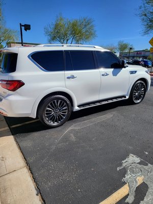 Window Tinting - Enhance your vehicle’s style, privacy, and comfort with our professional-grade window tinting. All tint is ceramic high-quality, heat-reducing film with UV protection — installed with precision and care.
💰 Pricing:
Vehicle Type
2-Door Cars (Front Windows Only) $80
Small Cars & Small SUVs (Full Vehicle) $250
Full-Size Trucks / SUVs / Vans (Full Vehicle) $350
🛡️ Includes:
Professional film installation
Choice of shade percentage (5%, 15%, 20%, 35%, etc.)
Ceramic UV and Heat rejection
Lifetime warranty on film (against bubbling, peeling, and fading)
⚠️ Add-Ons (Optional):
Windshield Strip (Brow): $40
Full Windshield Tint: Starting at $120
Old Tint Removal: Priced upon inspection Window Tinting - Enhance your vehicle’s style, privacy, and comfort with our professional-grade window tinting. All tint is ceramic high-quality, heat-reducing film with UV protection — installed with precision and care.
💰 Pricing:
Vehicle Type
2-Door Cars (Front Windows Only) $80
Small Cars & Small SUVs (Full Vehicle) $250
Full-Size Trucks / SUVs / Vans (Full Vehicle) $350
🛡️ Includes:
Professional film installation
Choice of shade percentage (5%, 15%, 20%, 35%, etc.)
Ceramic UV and Heat rejection
Lifetime warranty on film (against bubbling, peeling, and fading)
⚠️ Add-Ons (Optional):
Windshield Strip (Brow): $40
Full Windshield Tint: Starting at $120
Old Tint Removal: Priced upon inspection