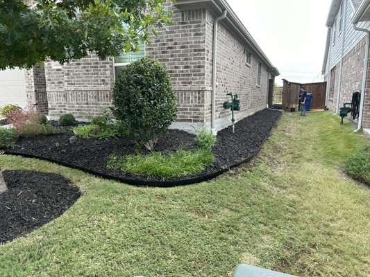 Flowerbed extension - Having a hard time growing grass on the side of the house. Worried about dirt erosion? Extending your flowerbeds down the side of your house will help haul and retain soil. Flowerbed extension - Having a hard time growing grass on the side of the house. Worried about dirt erosion? Extending your flowerbeds down the side of your house will help haul and retain soil.
