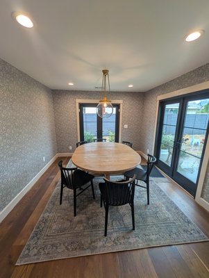 Dining room wallpaper installation - We installed wallapper in the dining room. All 4 walls were covered. WP: https://www.mcgeeandco.com/products/mallow-wallpaper?variant=40443877818443&currency=USD&utm_medium=product_sync&utm_source=google&utm_content=sag_organic&utm_campaign=sag_organic&nbt=nb:adwords:g:22590079861:178628453006:753754171190&nb_adtype=pla&nb_kwd=&nb_ti=pla-293946777986&nb_mi=118916242&nb_pc=online&nb_pi=shopify_US_6978368077899_40443877818443&nb_ppi=293946777986&nb_placement=&nb_li_ms=&nb_lp_ms=&nb_fii=&nb_ap=&nb_mt=&gad_source=1&gad_campaignid=22590079861&gbraid=0AAAAADFU1jo-TgMipGudUsi9MbpfGafnz&gclid=Cj0KCQiAxonKBhC1ARIsAIHq_ltR9y2TQnorXzzNkcfeCpvgqYTTSGYUYylcT0Xehq9L0kgKqJ8QuhIaAu3JEALw_wcB&business_id=LBeQAT88y4wrVjUdHfi3fQ