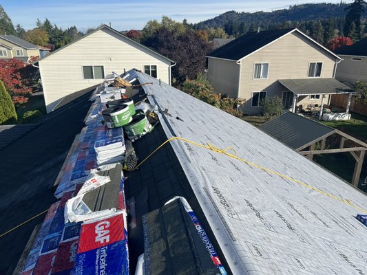 Roof replacement - These are two projects mid swing. We work all year round and are ready to estimate your next project. Roof replacement - These are two projects mid swing. We work all year round and are ready to estimate your next project.