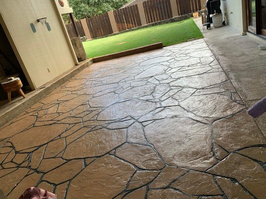Stamp design concrete - Stamp design concrete stain and colored with seal Stamp design concrete - Stamp design concrete stain and colored with seal