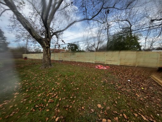 Fence installation - Old falling fence was replaced with a new one. Fence installation - Old falling fence was replaced with a new one.