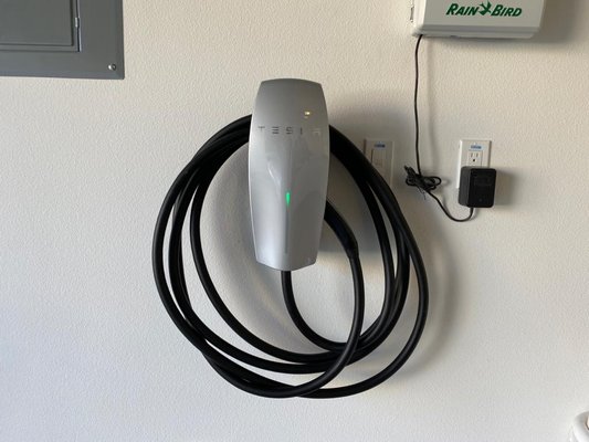 Installing Tesla Station Charger Project - We installed car charger for our customer after studying the site and the power from the main panel and find the right socket for the charger.
It is not matter of installing car charger, you have to understand the site and the power that needed.