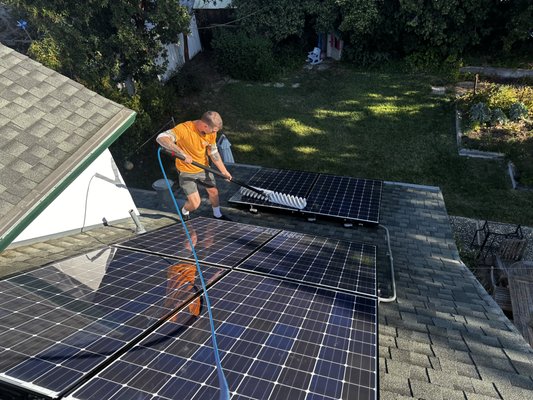 Solar Panel Cleaning - Eco-friendly solar panel cleaning. No chemicals and de-ionized water for a spotless finish. Call today for a free estimate! Solar Panel Cleaning - Eco-friendly solar panel cleaning. No chemicals and de-ionized water for a spotless finish. Call today for a free estimate!