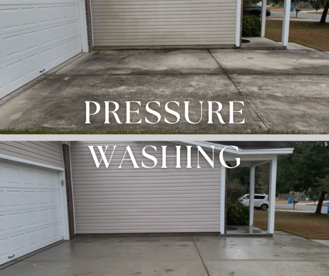 Pressure Washing - ​Regular pressure washing is essential for maintaining the longevity and appearance of your home's exterior surfaces. Driveways accumulate moss, mold, grease, and stains over time; an annual cleaning keeps them fresh and ready for use. Similarly, periodic house washes can extend the life of your siding and prevent paint from fading by removing built-up dirt and debris. Patios and sidewalks, often prone to dirt accumulation, benefit from yearly cleaning to prevent cracking caused by moss and other organisms, ensuring they remain pristine for outdoor activities.